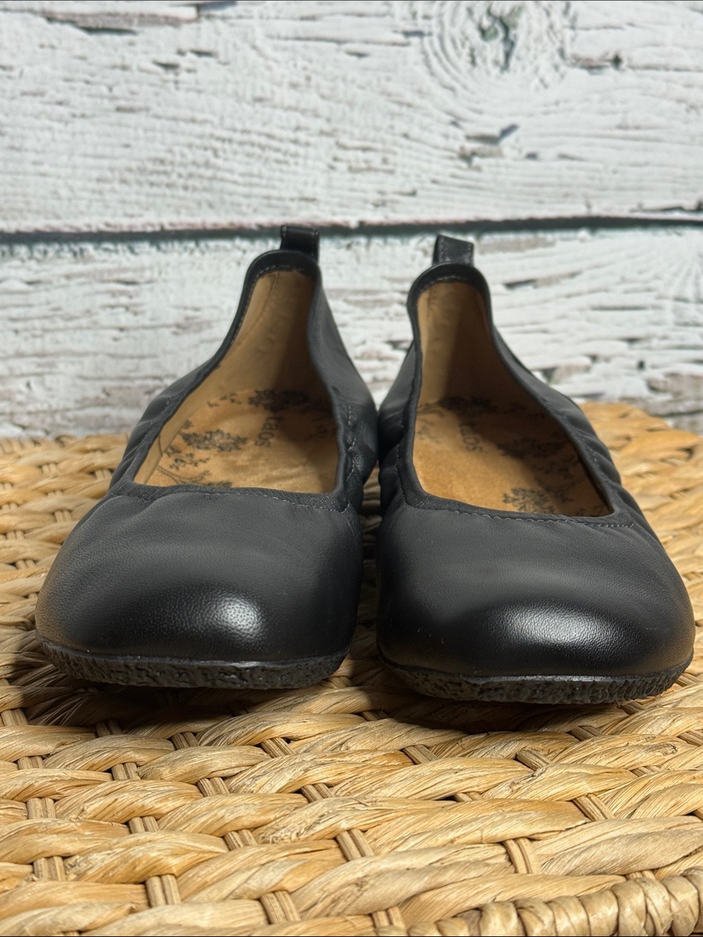 Taos Chit Chat Black Leather Slip-On Ballet Flats - Picture 3 of 9